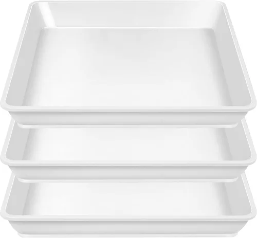 Miniatura 19 de LWALRS Platillo cuadrado para plantas de 6 pulgadas, paquete de 5 platillos de plástico transparente fuerte, macetas cuadradas para plantas