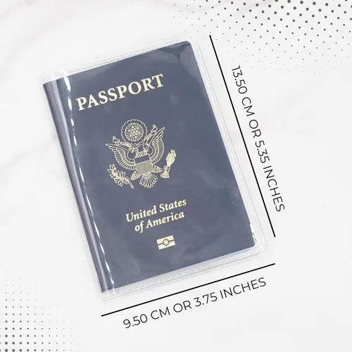 Miniatura 8 de Funda transparente para pasaporte (paquete de 6) – Protector de pasaporte con ranuras para tarjetas y boletos, soporte de plástico impermeable