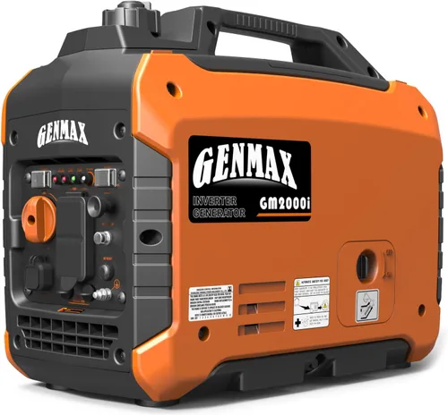 Miniatura 18 de GENMAX Generador portátil, motor de gas ultra silencioso de 1200 W, cumple con la EPA, función de modo ecológico, ultraligero para uso doméstico