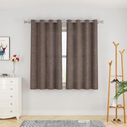 Miniatura 47 de UPOPO Cortinas de niveles de cocina negras de privacidad de lino texturizado de 24 pulgadas de largo, cortinas de café sobre el fregadero, cortinas