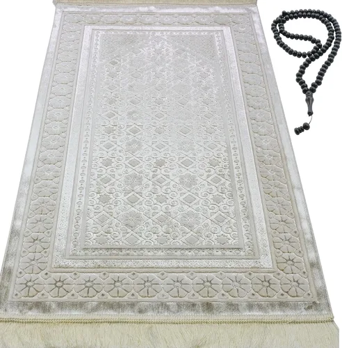 Miniatura 9 de Modefa Alfombra de Oración de Terciopelo – Alfombra Turca de Felpa Suave Janamaz Sajada Carpet para Hombres y Mujeres - Tapete de Oración Liso