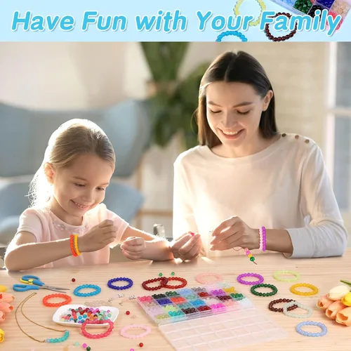 Miniatura 6 de shynek 1400 Piezas Cuentas de Vidrio Redondas de 8mm para Hacer Joyas, 28 Colores Cuentas de Cristal para Pulseras Hacer Joyas y Manualidades DIY