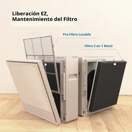 Miniatura 9 de COWAY Airmega 250S Wifi - Purificadores de aire para habitaciones grandes de hasta 1860 pies cuadrados, prefiltro lavable y filtro HEPA para humo