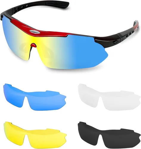 Miniatura 9 de Gafas de sol polarizadas para hombres y mujeres, 5 lentes con protección UV, antirreflejos, para deportes, béisbol, correr