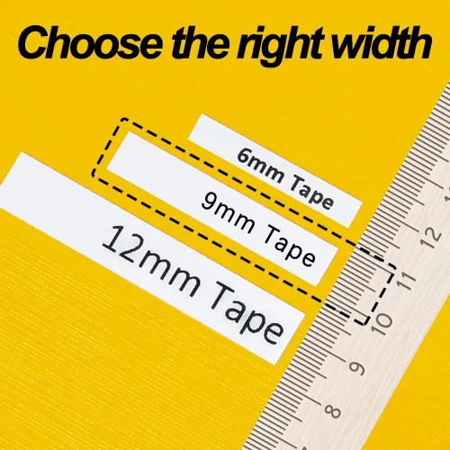 Miniatura 7 de Hehua Paquete de 4 cintas de etiquetas de repuesto compatibles para Casio XR-9WE XR9WE XR-9WE2S Cinta de etiquetado de 0.354 in 3/8 negro sobre