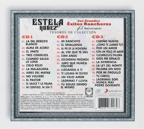 Miniatura 2 de TESOROS DE COLECCION: 45 ANIVERSARIO - SUS GRANDES EXITOS RANCHEROS (3 CD'S)