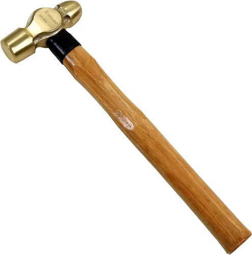 Miniatura 12 de WEDO Martillo de Bola de Latón con Mango de Fibra de Vidrio, Martillo de Bola Pein, 1lb, 280mm, 11