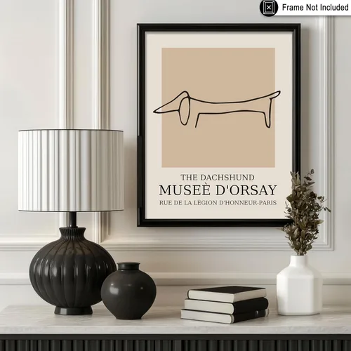 Miniatura 3 de Poster Master Póster Vintage – Impresión Retro de Dachshund – Arte de Perro – Dibujo Lineal – Arte de Boceto – Regalo para Niños, Niñas y Amantes