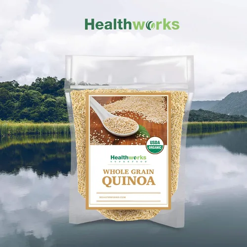 Miniatura 8 de Healthworks Superfoods Quinoa orgánica de grano entero blanco crudo, 80 onzas / 5 libras, proteína, fibra y hierro, origen peruano, sustituto