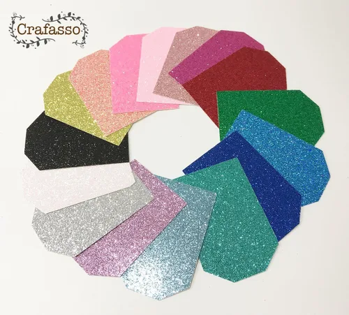 Miniatura 3 de Crafasso Cartulina con purpurina pesada y de alta calidad, 12 x 12 pulgadas, 16 hojas, 16