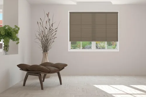 Miniatura 5 de BlindsAvenue Persiana Celular de Panal Sin Cordón, Celda Simple de 9/16", Filtrado de Luz, Cacao Cálido, Tamaño: 34" An x 48" Al Cacao Caliente