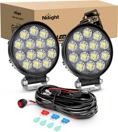 Miniatura 8 de Nilight 2 piezas de luces LED de 18 W para conducción, niebla y todoterreno, barra de luces con abrazadera de enganche de remolque de 2" y kit