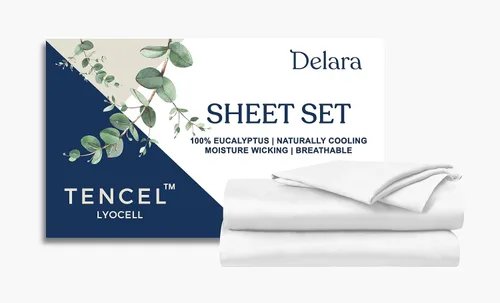 Juego de sábanas 100% tencel de eucalipto Lyocell Tencel, juego individual de 3 piezas, enfriamiento natural, súper suave, sedoso, absorbe la Blanco