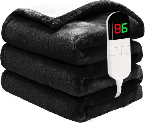 Miniatura 13 de Manta eléctrica individual de 62 x 84 pulgadas – Manta eléctrica suave y acogedora de primera calidad con 6 niveles de calefacción, manta Sherpa
