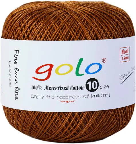 Miniatura 104 de Golo - Bolas de hilo para crochet de algodón tamaño 10, color algodón para crochet D-Fresa D078-fresa