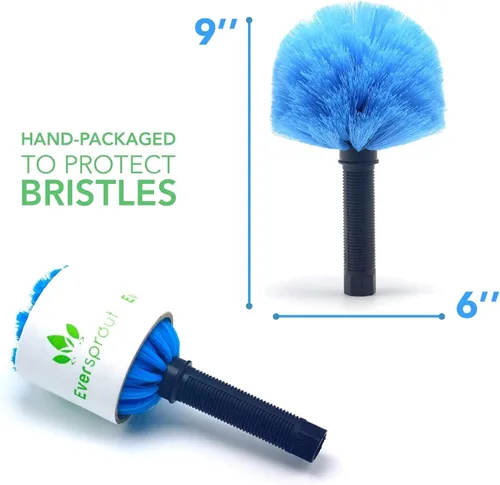Miniatura 3 de EVERSPROUT Plumero de telaraña giratoria Empaquetado a mano para proteger las cerdas Accesorio de cepillo para interiores y exteriores Se