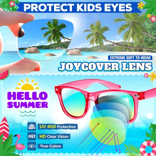 Miniatura 2 de Joycover Lentes de sol para niños a granel, recuerdo de fiesta para niños de 4 a 8 años, 24 lentes de sol translúcidos para niños con protección UV