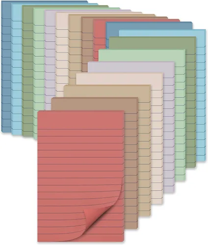 Miniatura 7 de (18 blocs) notas adhesivas forradas de 4 x 6 pulgadas, bloc de notas grandes con líneas, colores pastel, bloc de notas autoadhesivo, fuerte