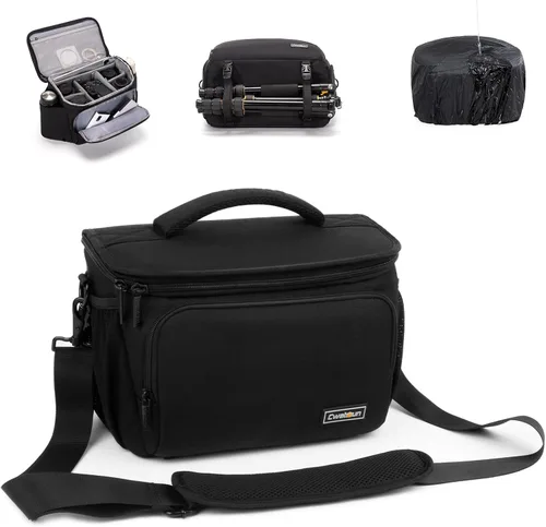 Miniatura 10 de Cwatcun Bolso bandolera para cámara pequeña, bolsa bandolera para cámara, impermeable, para fotografía de viaje, para Canon, Nikon, Sony, Fuji