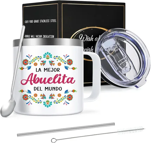 Miniatura 7 de Qtencas Regalos de Abuela, regalos para abuela, La Mejor Abuelita Del Mundo Taza de café aislada de 14 onzas, regalo de Abuelita en español