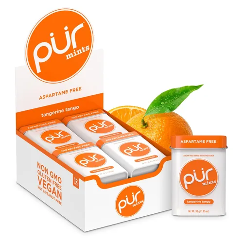 Miniatura 14 de PUR Mentas Mentas para aliento fresco sin aspartame Elaboradas con xilitol Sin azúcar, veganas, sin gluten Sabor natural a menta piperita