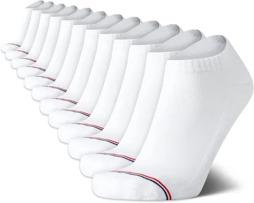 Miniatura 15 de Tommy Hilfiger Calcetines de corte bajo para hombre, paquete de 12 calcetines deportivos para correr que absorben la humedad para hombre