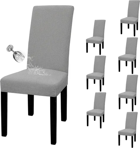Miniatura 31 de Easy-Going - Juego de 2 fundas para sillas de comedor 100% impermeables, de tela Jacquard elástica, fundas protectoras removibles y lavables