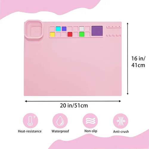 Miniatura 4 de Tapete de Silicona para Manualidades, 20"×16" Tapete de Silicona para Manualidades y Pintura Plegable Hoja Antiadherente para Manualidades Pintura
