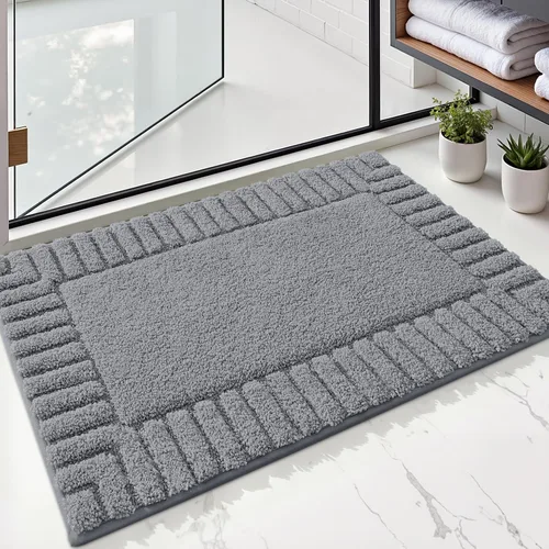 Miniatura 21 de LUMI Alfombras de baño antideslizantes con parte trasera de goma, alfombra de baño de microfibra de felpa extrasuave, absorbente, lavable a máquina