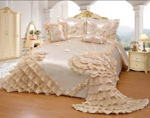 Miniatura 4 de OctoRose Royalty - Juego de cama de boda rojo brillante de gran tamaño, bonito juego de cama para tamaño Queen (102 x 110), juego de 5 piezas con 2