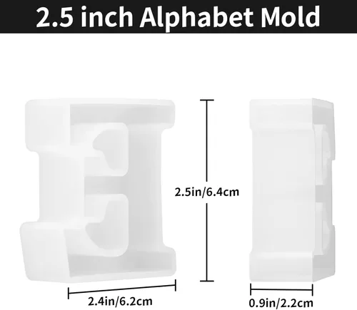Miniatura 2 de Gartful Moldes de letras de resina, molde de resina epoxi del alfabeto mayúscula E, moldes de silicona 3D gruesos para hacer letras, arte