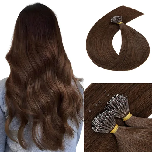 Miniatura 15 de MY-LADY Microlink - Extensiones de cabello humano con microcuentas de 14 pulgadas, extensiones de cabello rubio con micro bucle, extensiones