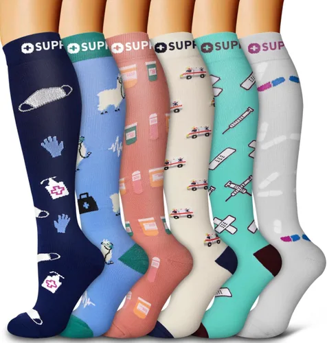 Miniatura 84 de 6 Pack Copper Compression Socks for Women and Men Circulation-Best Support for Medical, Running,Nursing,Athletic