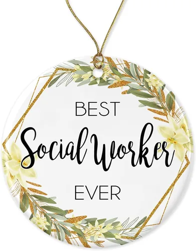 Social Worker Christmas Ornament - Christmas Ornament Gift for Social Worker - World's Best Social Worker - Best Social Worker Ever - Social Worker