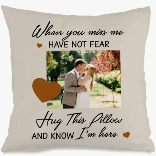 Miniatura 15 de Single Photo Custom Pillow Cover with Personalized Text Turning Your Memory into a Beautiful Throw Pillow and Making it a Touching Gift Choice for
