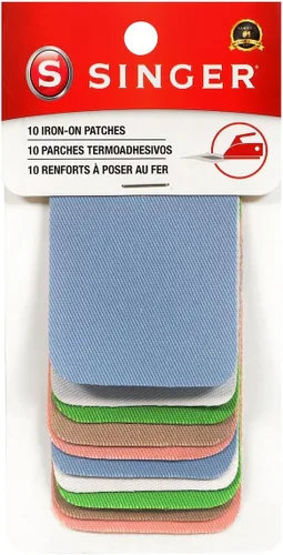 Miniatura 4 de SINGER Parches de sarga para planchar, 2 x 3 pulgadas (10 unidades, colores oscuros surtidos)