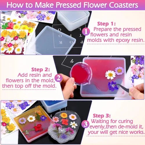 Miniatura 4 de Flores secas prensadas para resina, flores prensadas reales, hojas secas, kit de hierbas naturales a granel para álbumes de recortes, manualidades