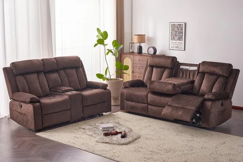 Miniatura 12 de Sofá reclinable de terciopelo, sofá biplaza reclinable doble con calor y masaje, sofá reclinable de pared con USB y tipo C, sofá reclinable