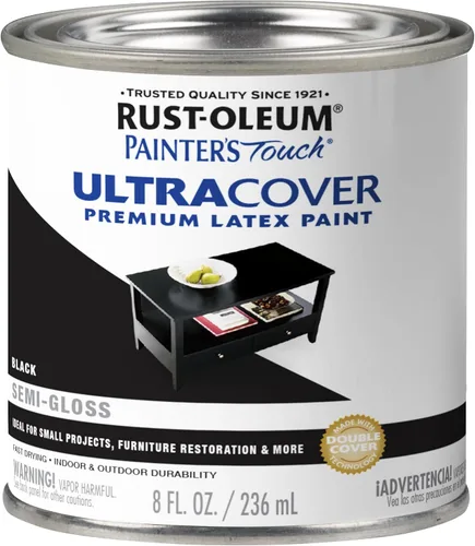 Miniatura 24 de Rust-Oleum Brush On Paint 224430T Painter's Touch - Pintura de látex, cuarto de galón, imprimación blanca plana acrílica, 32 onzas líquidas