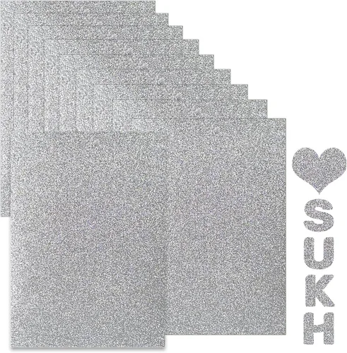 Miniatura 8 de Papel de cartulina con purpurina negra de Sukh - Cartulina con purpurina para manualidades A4 gruesa, colores para Halloween, Navidad, San Valentín