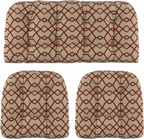 Miniatura 33 de RSH DECOR: Sunbrella - Juego de 3 cojines de mimbre copetudos 41 x 19 pulgadas y 19 x 19 pulgadas Fabricado con tela de rendimiento Sunbrella