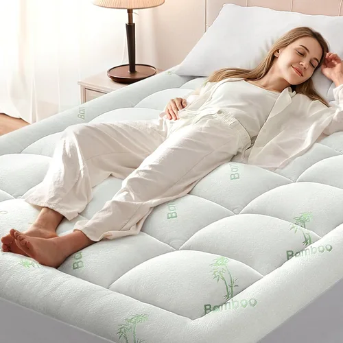 Miniatura 7 de Anluoer Cubrecolchón de espuma viscoelástica tamaño Queen para dolor de espalda, cubrecolchón tipo almohada de rayón derivado de bambú para personas