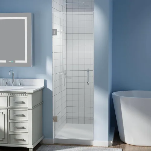 Miniatura 22 de ExBrite Puerta de ducha pivote sin marco de 34-35.5 pulgadas de ancho x 72 pulgadas de alto, puertas de ducha pivotantes de vidrio transparente
