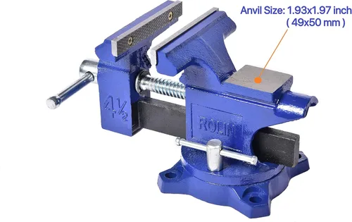 Miniatura 3 de Rolin Tornillo de banco de tornillo de banco 4-1/2 pulgadas con 240 grados giratorio Base Abrazadera Herramientas Home Vises Base de rotación