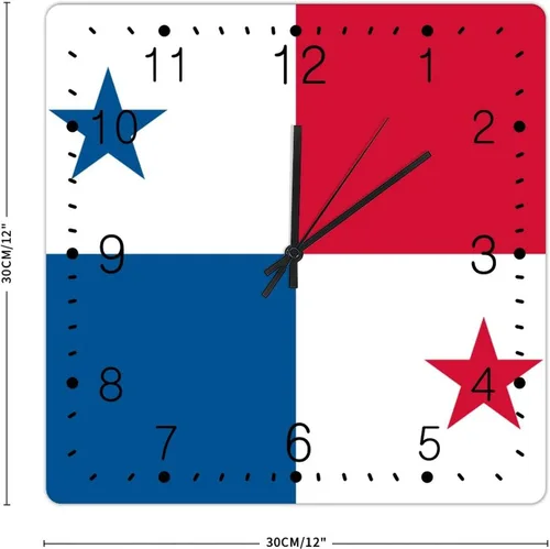 Miniatura 2 de Reloj de Panamá para pared, bandera de Panamá, retro, estilo granja, relojes de madera, bandera nacional, reloj de recuerdo silencioso, sin tictac