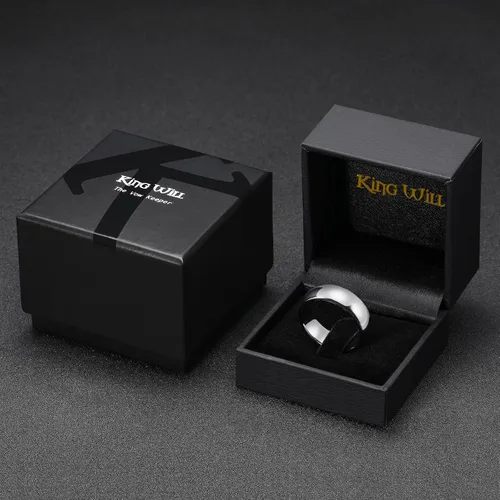Miniatura 28 de King Will Alianza de boda de carburo de tungsteno para hombres y mujeres, anillos de promesa para parejas abovedados de alto pulido