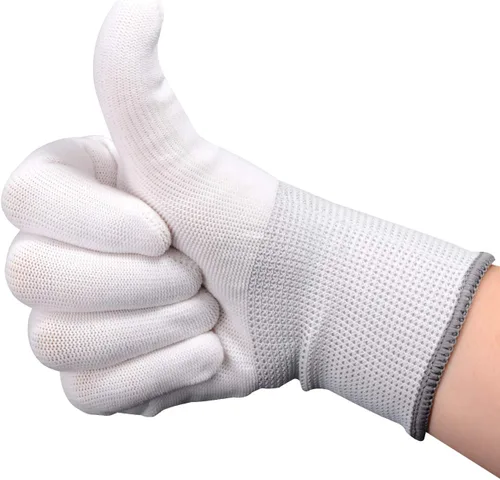 Miniatura 6 de EHDIS Guantes de trabajo blancos de nailon - Envoltura de vinilo antideslizante y guantes de trabajo de construcción de PC