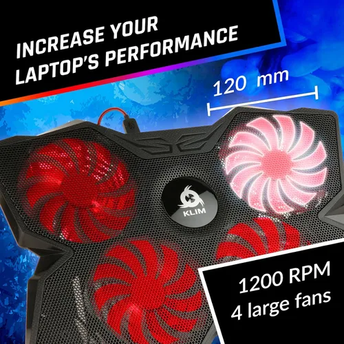 Miniatura 3 de KLIM Almohadilla de enfriamiento para laptop Wind - Más de 500 000 unidades vendidas - Nuevo - El ventilador de enfriamiento de acción rápida más