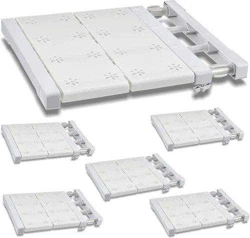 Miniatura 10 de Gerrii 4 Piezas Barra de Estante de Tensión para Armario, Estante Expansible, Organizador de Armario Ajustable, Estante de Almacenamiento de Metal