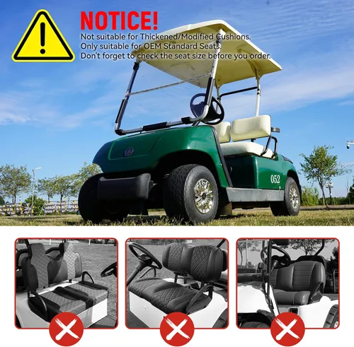 Miniatura 5 de Fundas de asiento delantero y trasero para carrito de golf para Yamaha G2 G8 G9 G11 G14 G16 G19 G20 G21 G22, tela de poliéster duradera, fundas